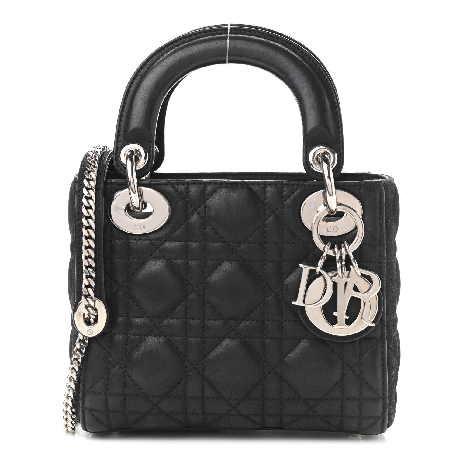 Christian Dior Metallic Calfskin Cannage Mini Lady Dior Black 1 of 11