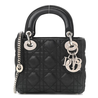 Christian Dior Metallic Calfskin Cannage Mini Lady Dior Black 1 of 11