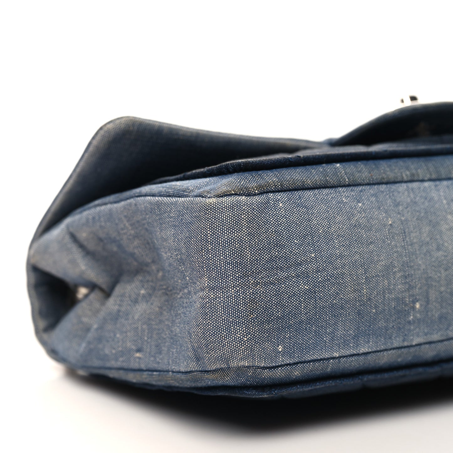 Denim Quilted Medium Graphic Flap Light Blue