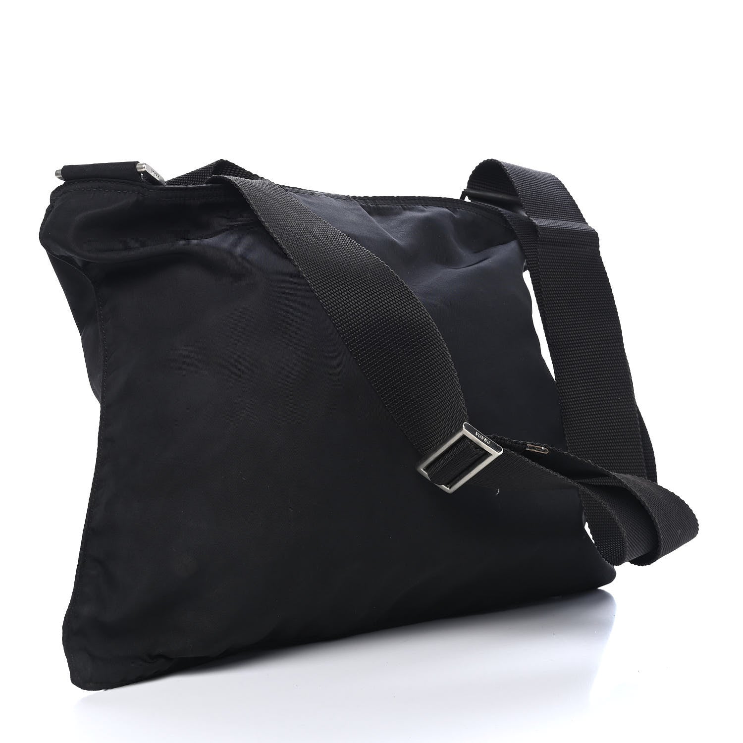 Prada Nylon Vela Flat Messenger Bag Black 2 of 9