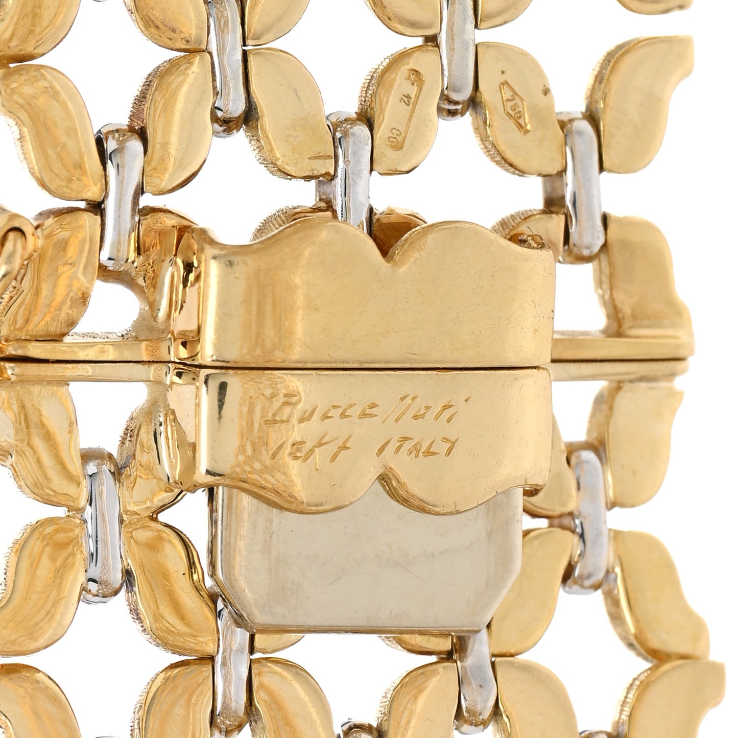 18K Yellow White Gold Woven Bracelet