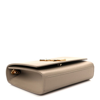 Saint Laurent Grain De Poudre Small Monogram Kate Satchel Dark Beige 4 of 11