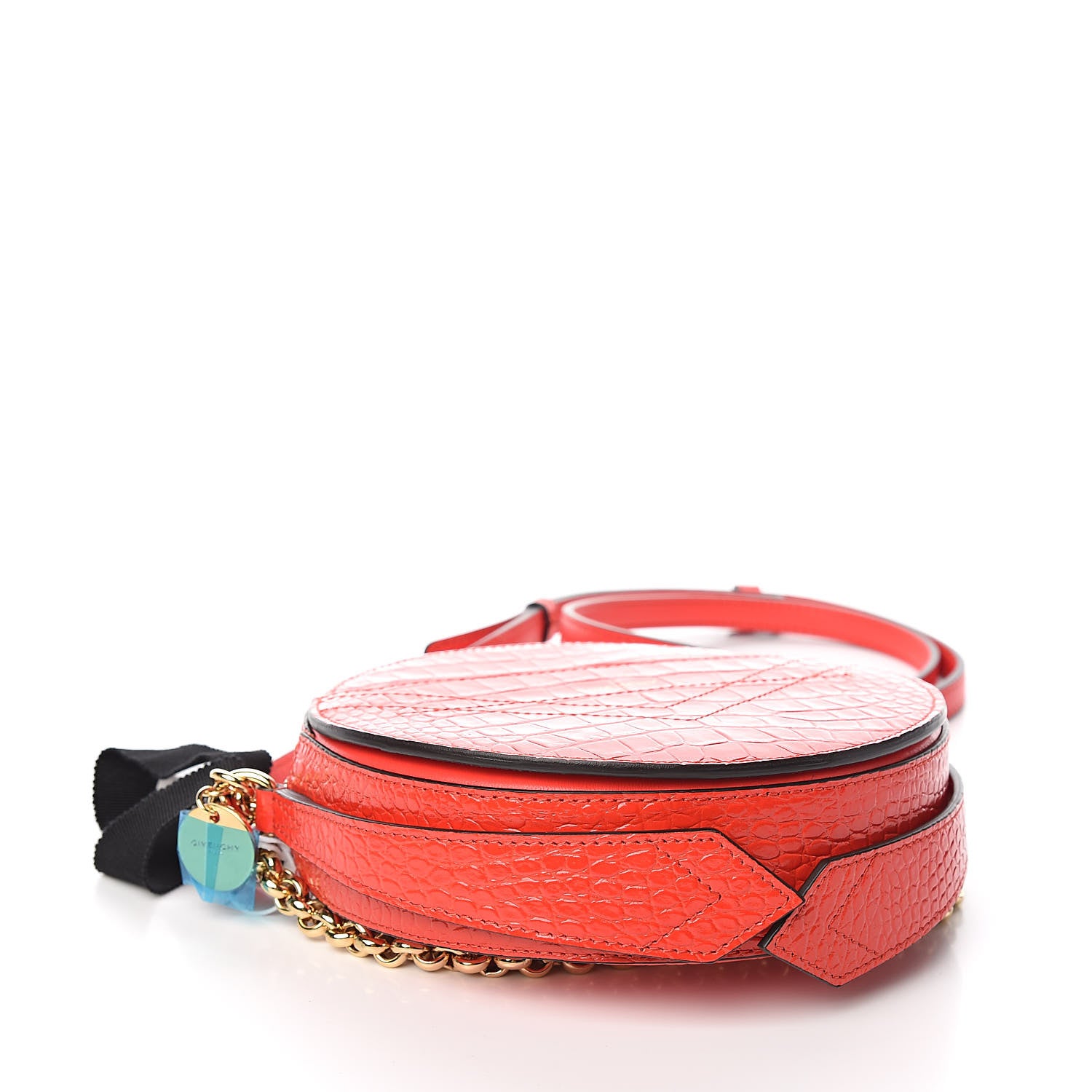 Givenchy Calfskin Crocodile Embossed Eden Round Red 4 of 12