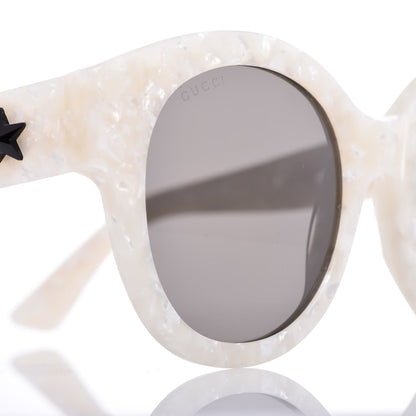 Gucci Round Frame GG Star Sunglasses GG0207S White 7 of 8