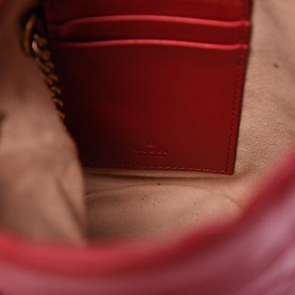 Gucci Calfskin Matelasse Mini GG Marmont 2.0 Bucket Bag Hibiscus Red 6 of 9