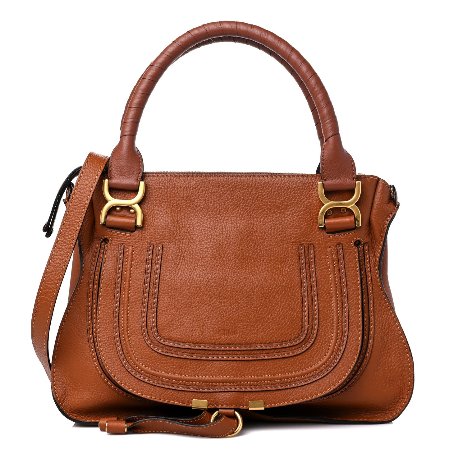 Calfskin Medium Marcie Satchel Tan