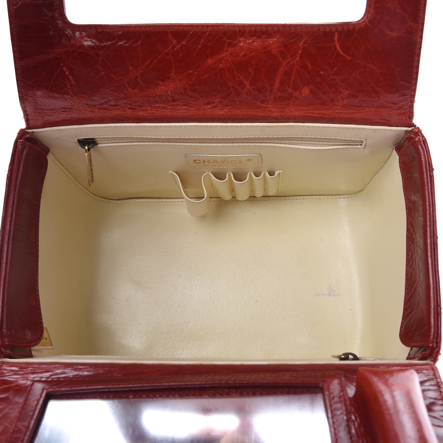 Chanel Glazed Calfskin Quilted Vanity Case Red 5 of 17