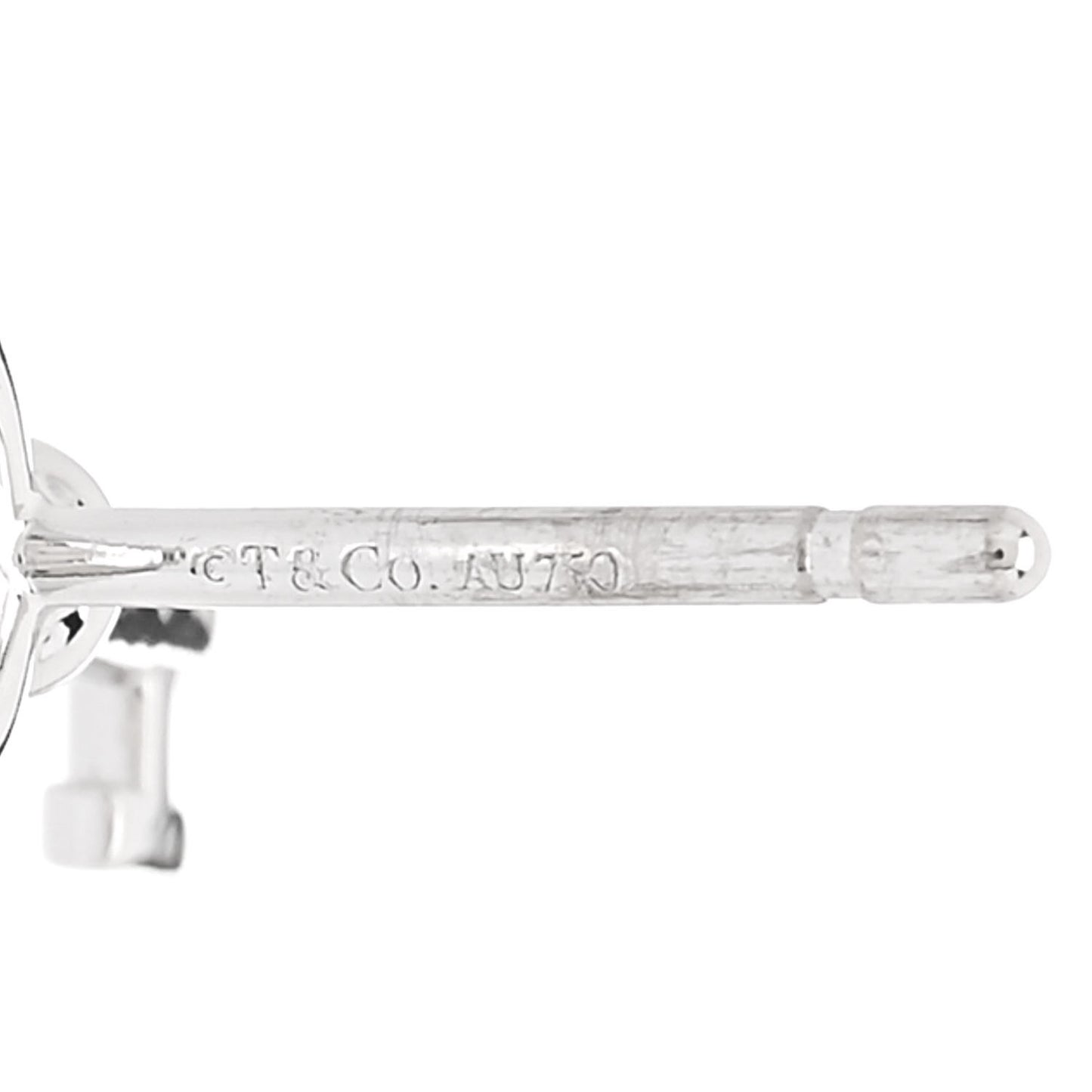 18K White Gold Diamond Mini Key Earrings