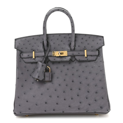 Hermes Ostrich Birkin 25 Gris Agate 1 of 11