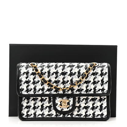 Chanel Metallic Lambskin Viscose Woven Flap Silver Black 11 of 11