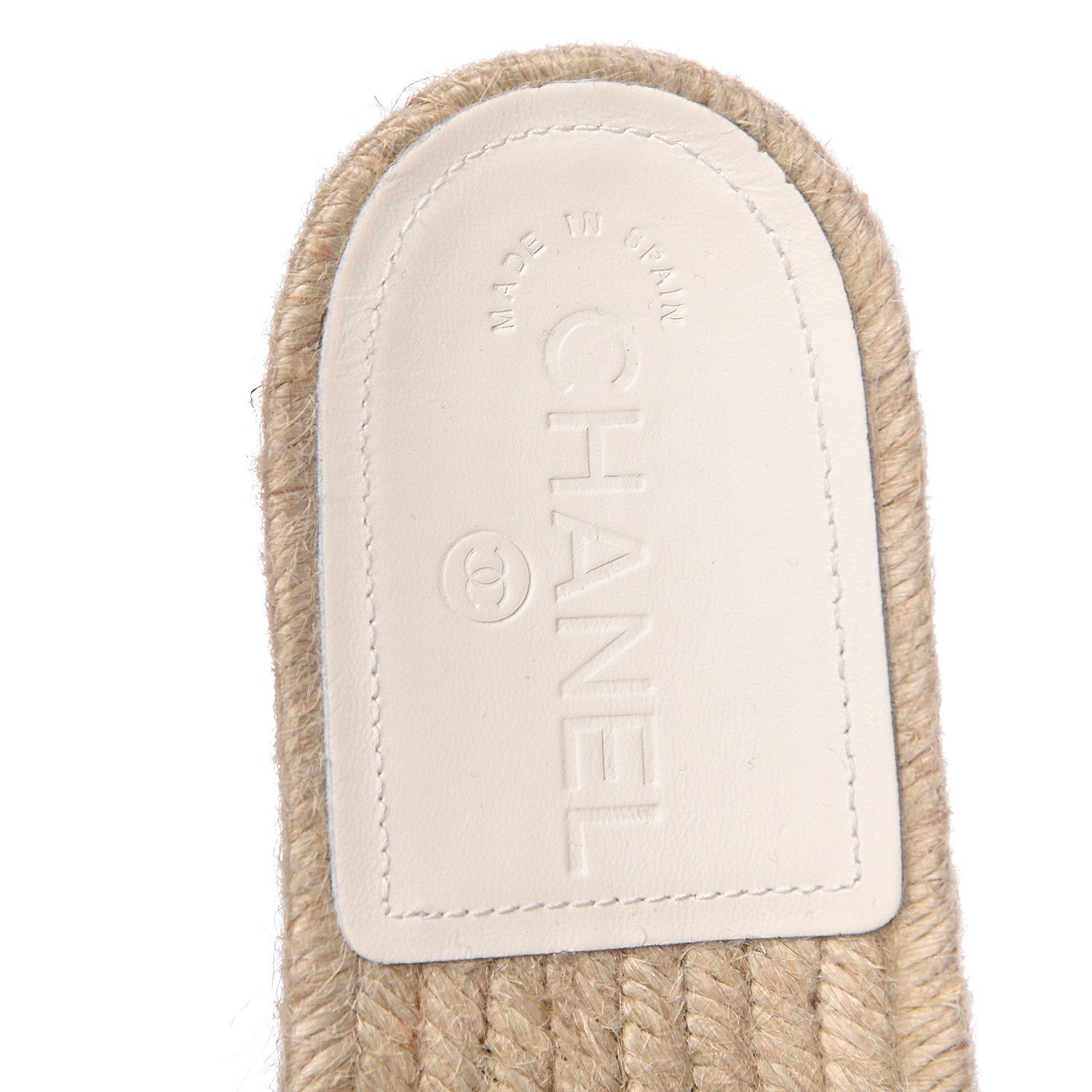 Chanel Lambskin Pearl CC Espadrille Slip On Sandals 38 Ivory 7 of 12