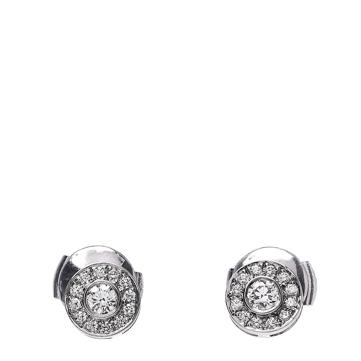 Tiffany Platinum Diamond Mini Circlet Earrings 1 of 6