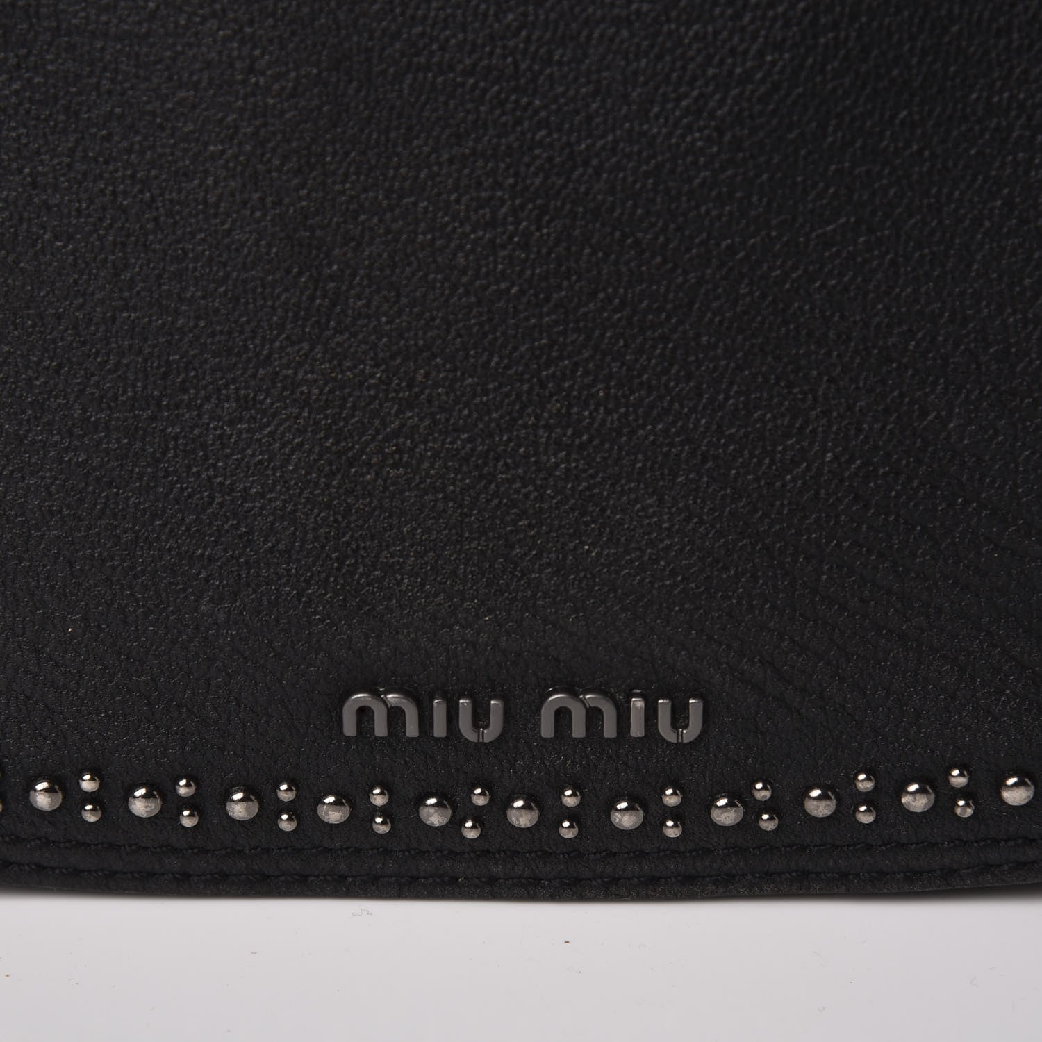 Miu Miu Goatskin Madras Soft Calfskin Crystal Embellished Dahlia Shoulder Bag Black 11 of 16