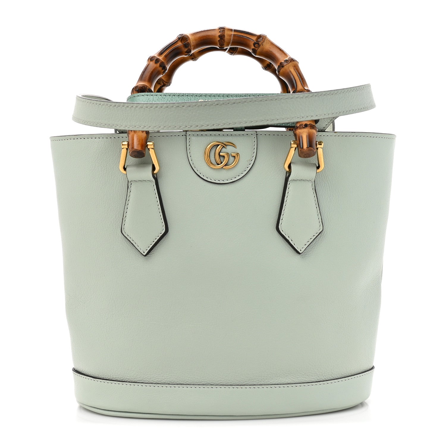 Gucci Softy Wonka Textured Dollar Calfskin Mini Diana Tote Salvy Green 1 of 12