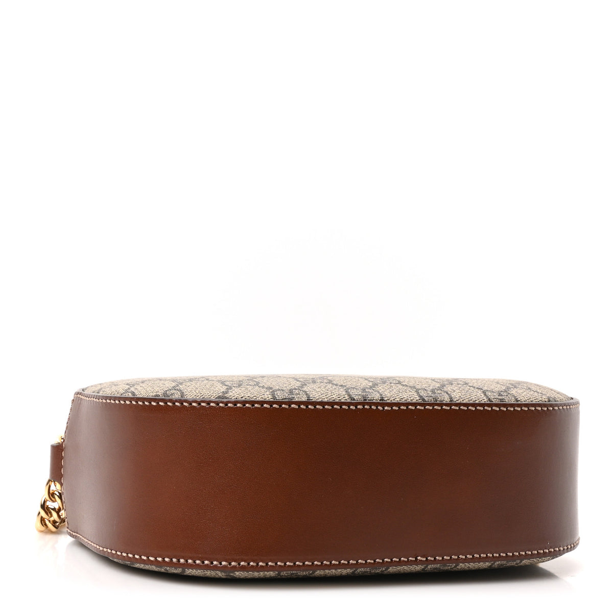 Gucci GG Supreme Monogram Cuoio Toscano Mini Chain Shoulder Bag Beige Ebony Cuir 4 of 11