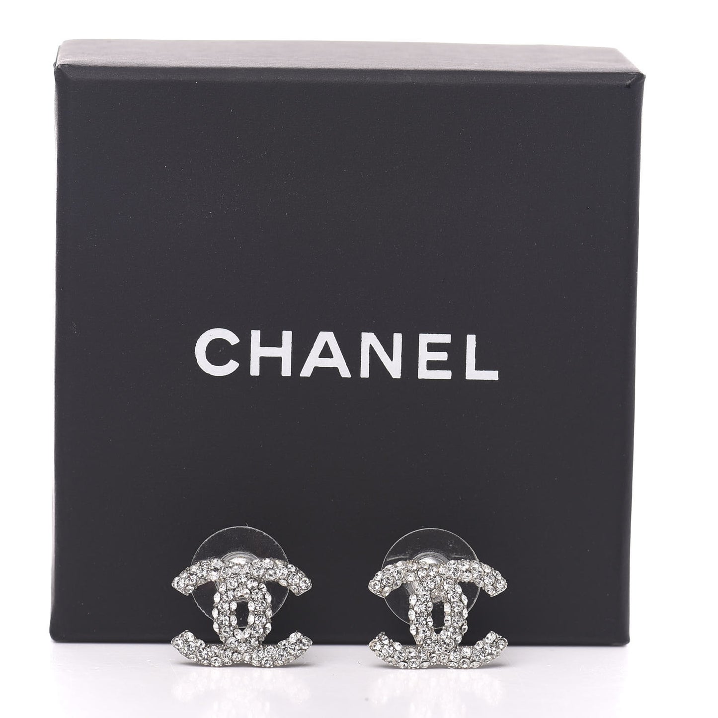 Crystal Mini CC Earrings Silver