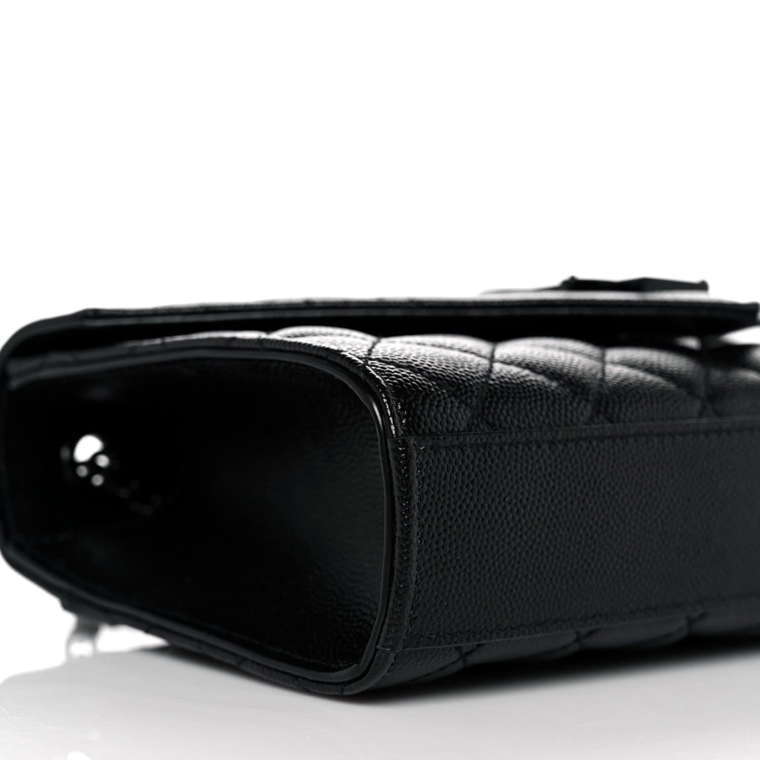 Saint Laurent Grain De Poudre Textured Mixed Matelasse Triquilt Small Monogram Satchel Black 6 of 7