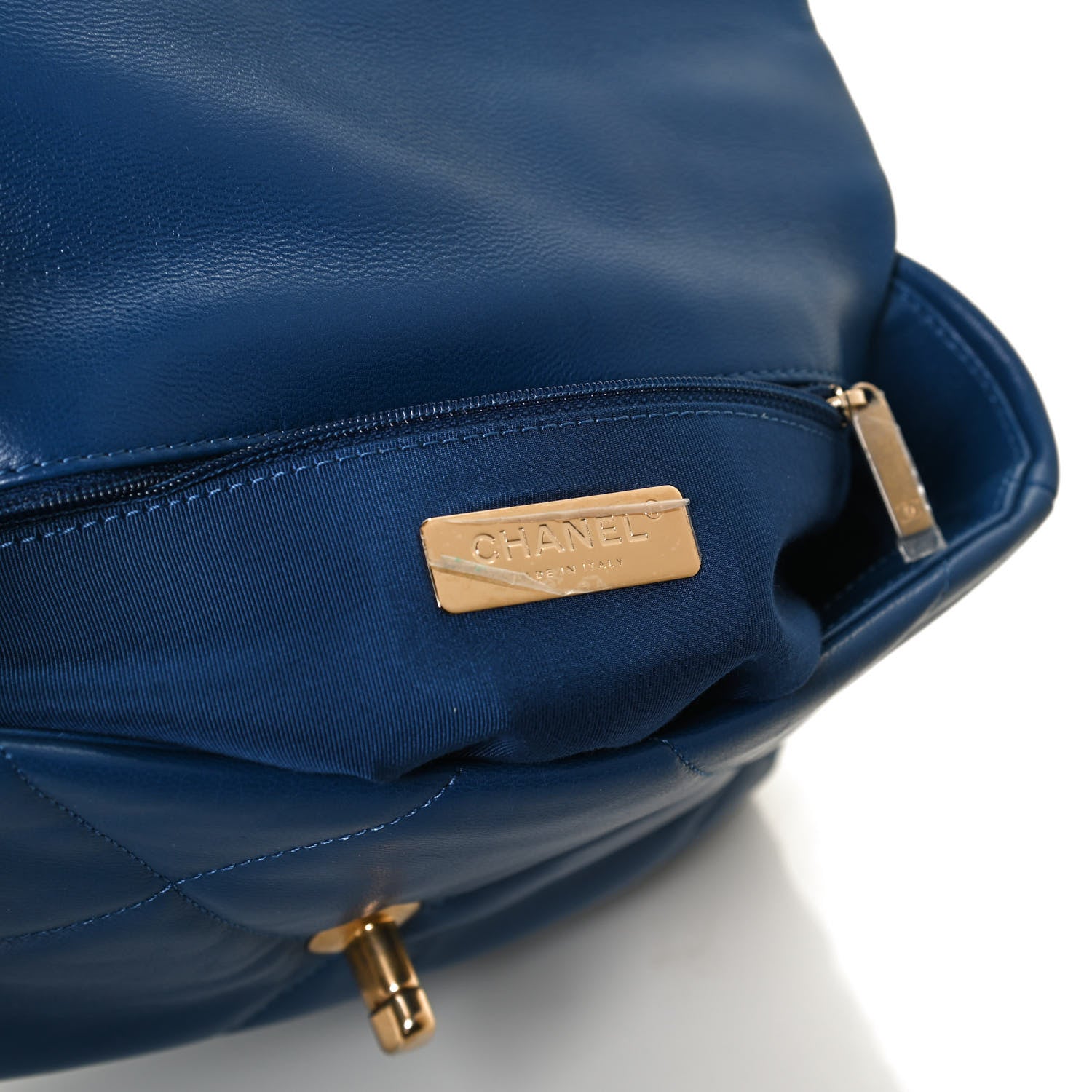 Chanel Goatskin Quilted Medium Chanel 19 Flap Dark Blue 8 of 10