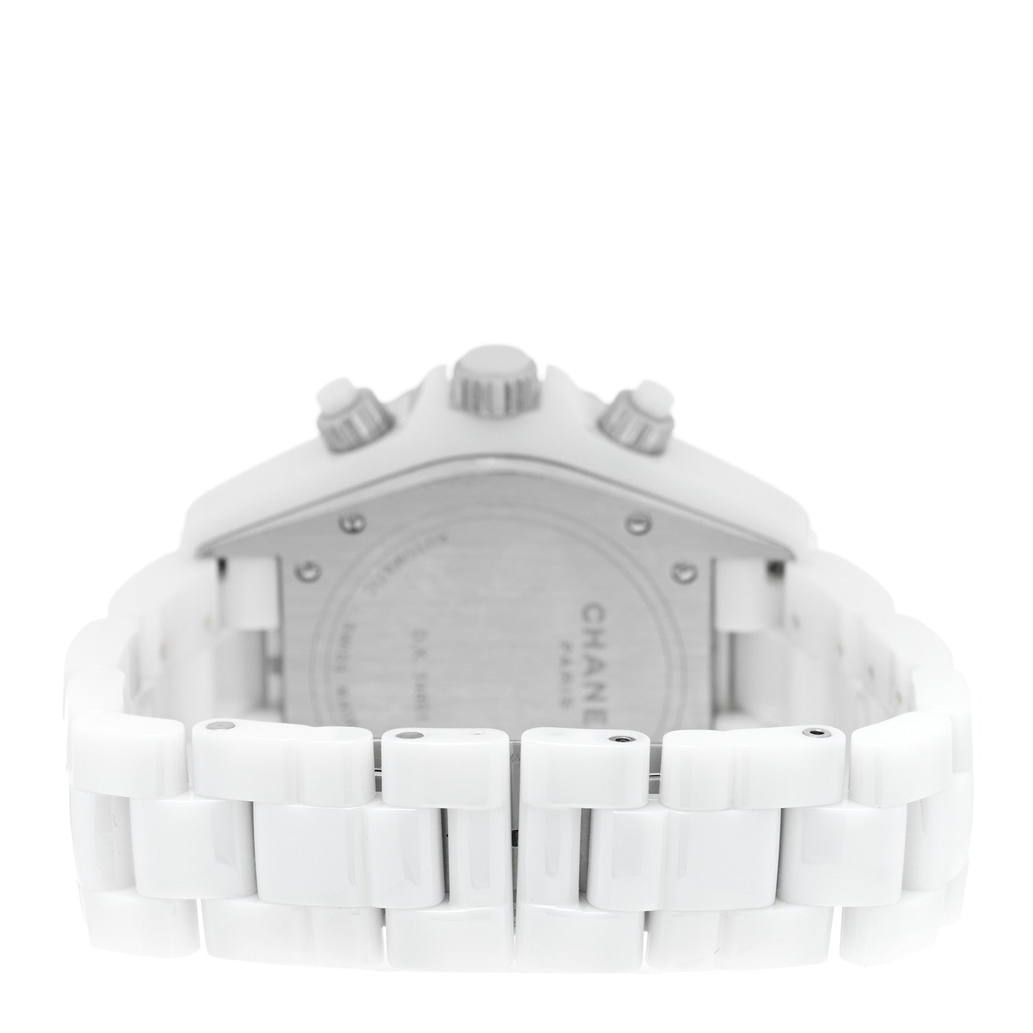 Chanel Stainless Steel Ceramic Diamond Bezel 41mm J12 Chronograph Automatic Watch White 3 of 4