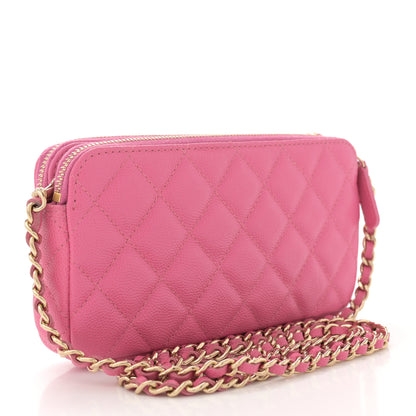 Chanel Caviar Quilted Small Clutch With Chain Pink 3 of 11