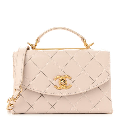 Chanel Lambskin Quilted Small Trendy Top Handle Bag Beige 1 of 10