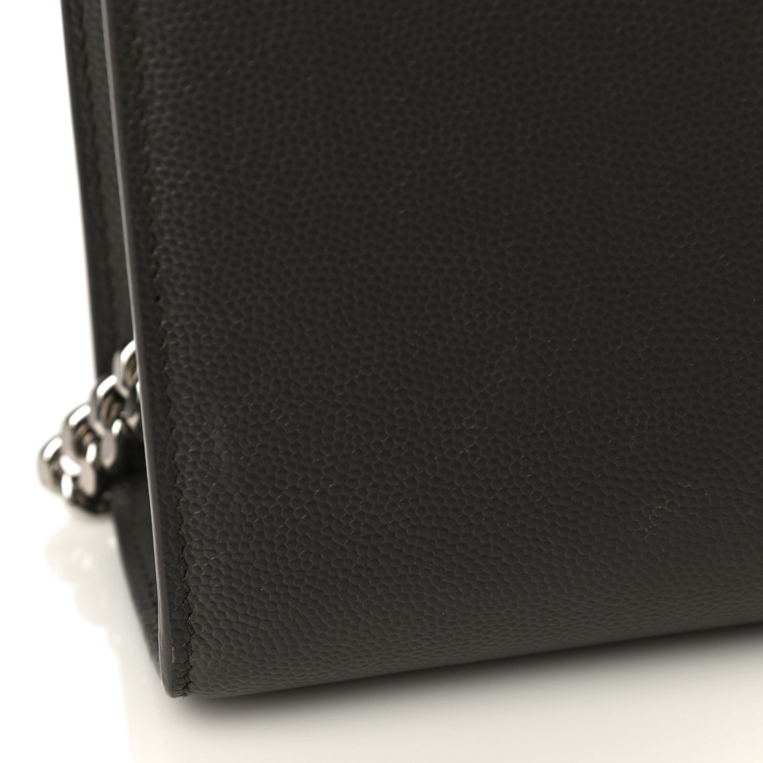 Saint Laurent Grain De Poudre Medium Classic Monogram Kate Satchel Earth Grey 15 of 15