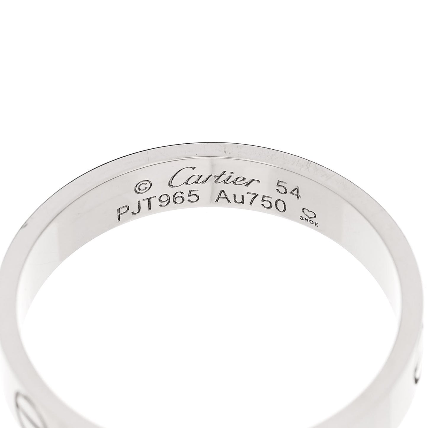18K White Gold 3.5mm LOVE Wedding Band Ring 54 7