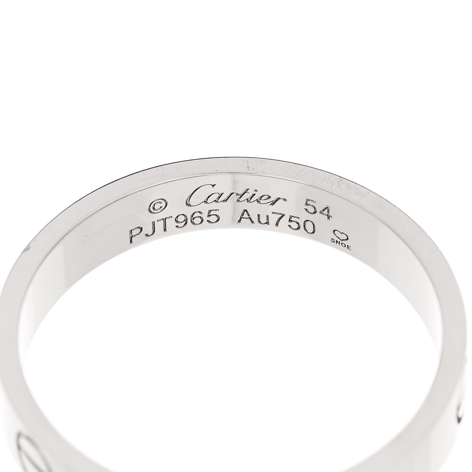 Cartier 18K White Gold 3.5mm LOVE Wedding Band Ring 54 7 4 of 5