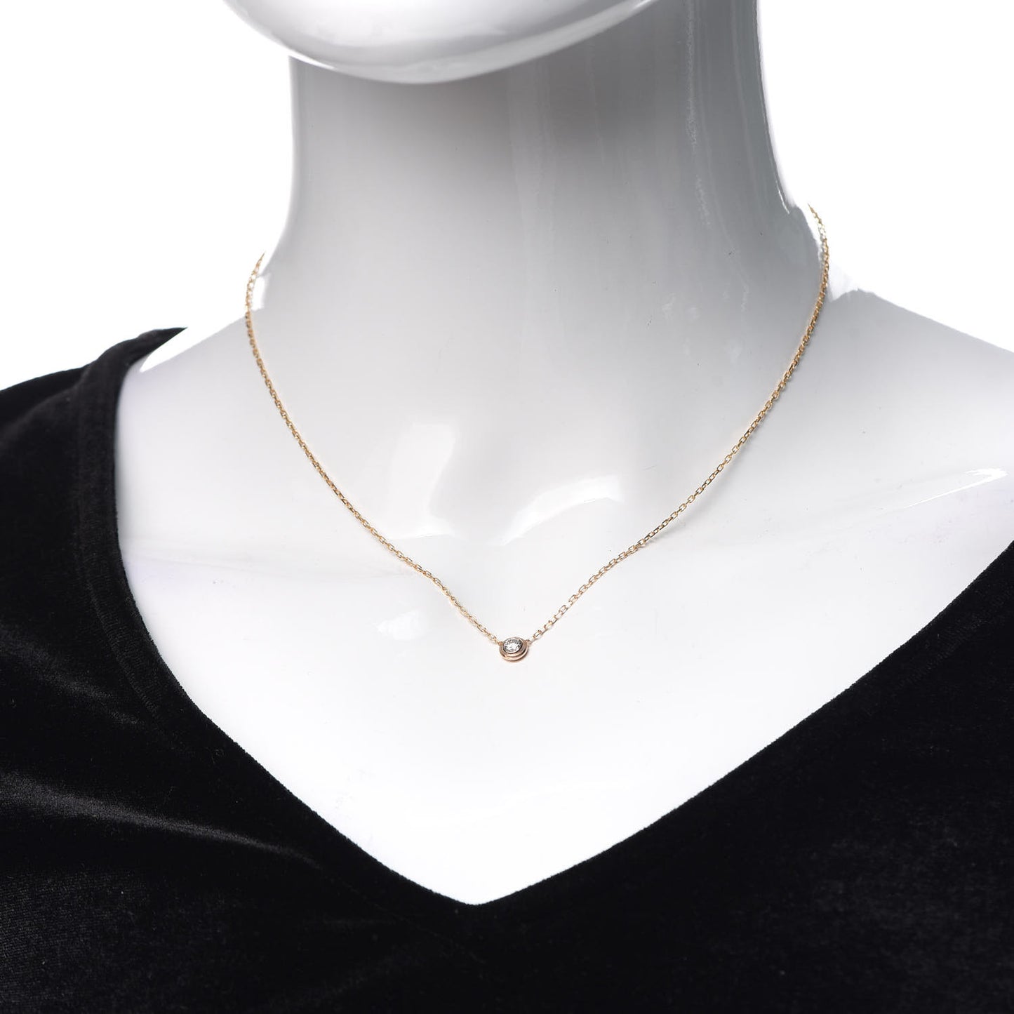 18K Pink Gold Diamond LM D'Amour Pendant Necklace