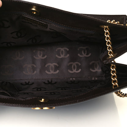 Chanel Caviar Quilted Shopping Tote Dark Brown 5 of 7