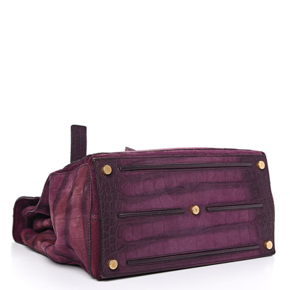 Saint Laurent Crocodile Embossed Nubuck Calfskin Medium Muse Two Purple 3 of 11