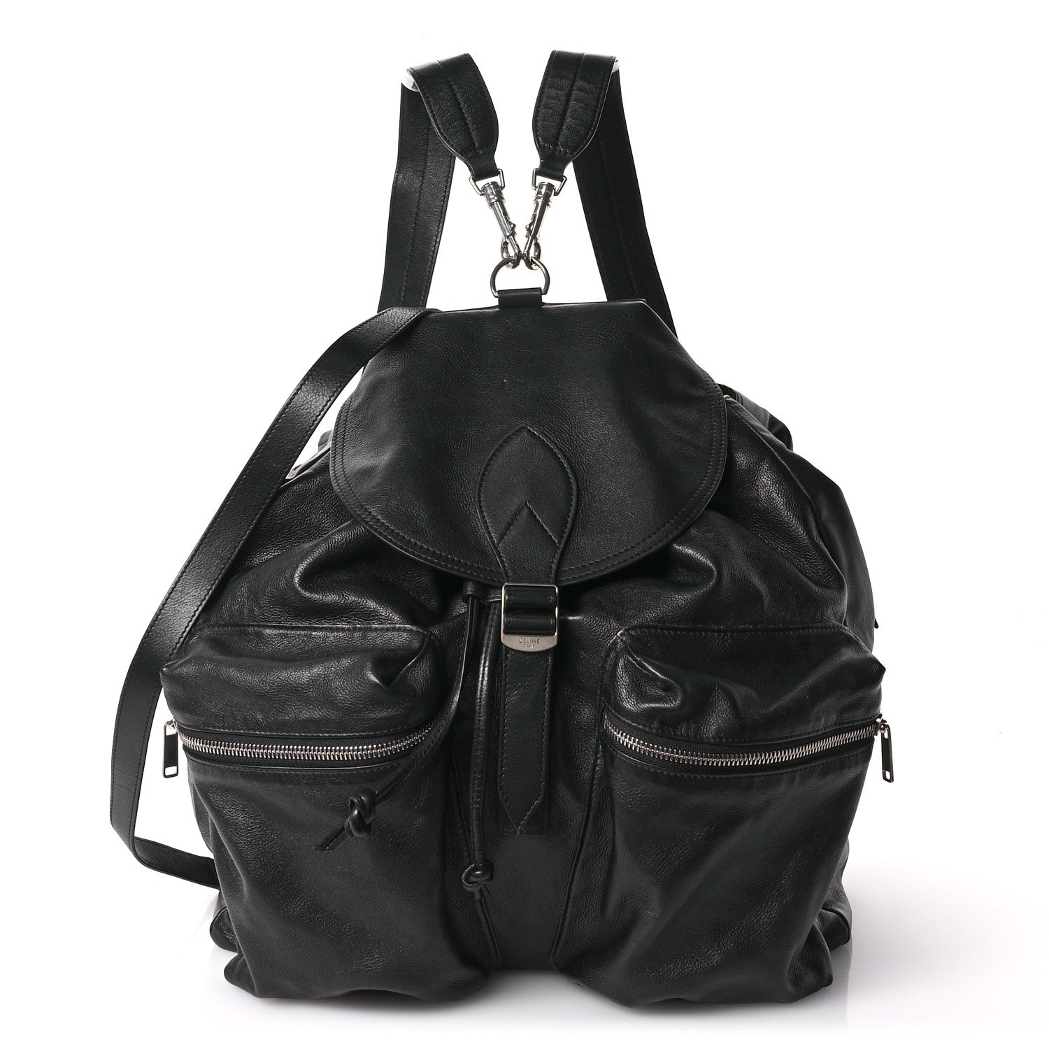 Celine Calfskin Medium Biker Backpack Black 1 of 12