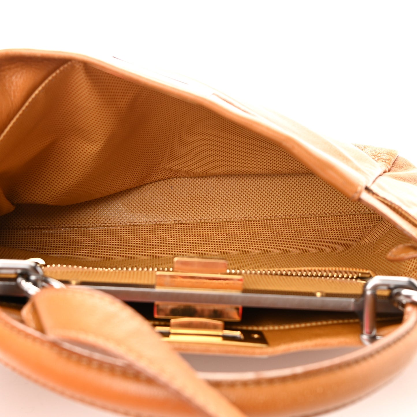 Goatskin Medium Peekaboo Iconic Satchel Camel