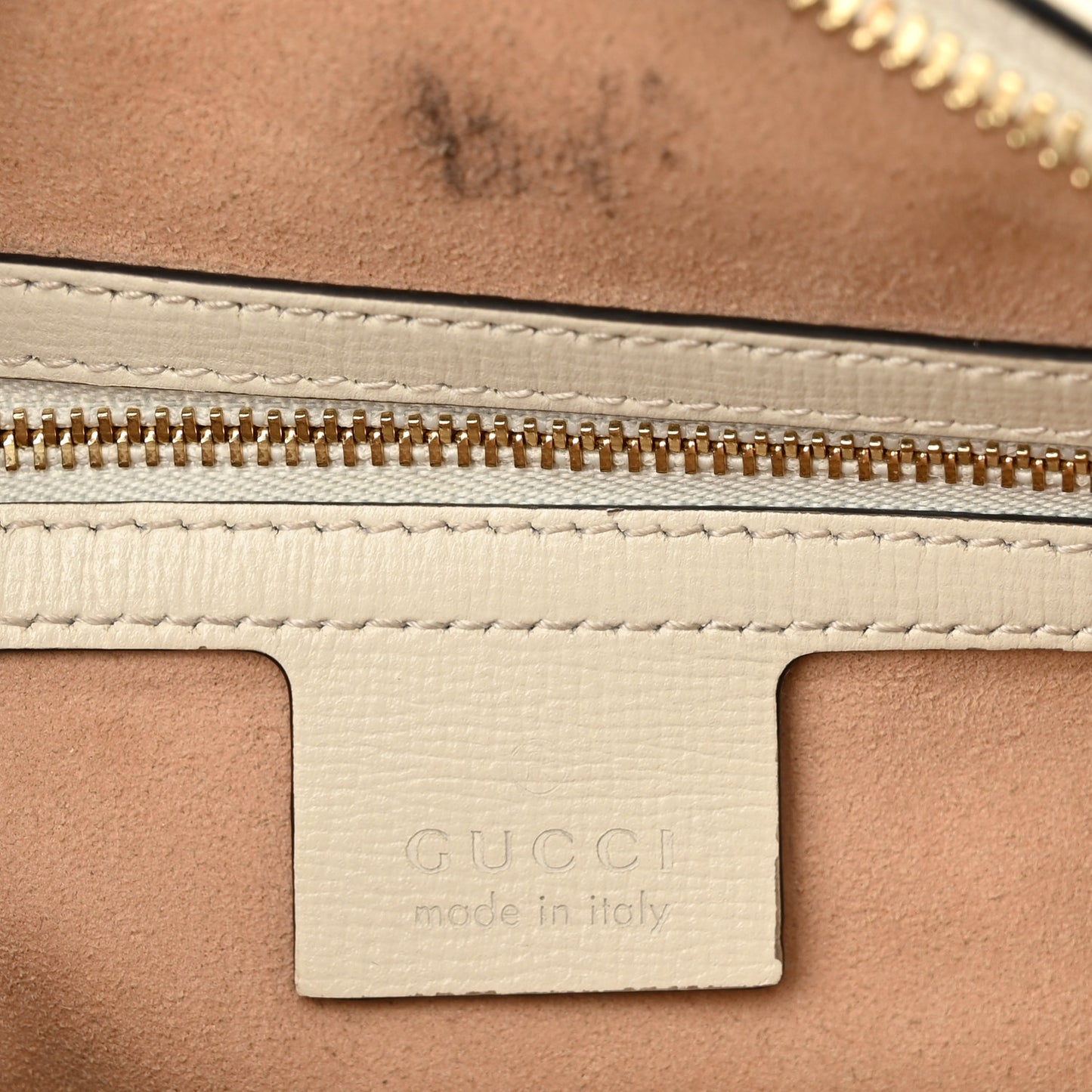 GG Supreme Monogram Small Horsebit 1955 Shoulder Bag Beige Mystic White
