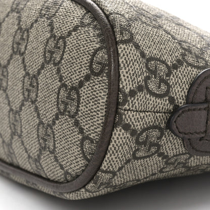Gucci GG Supreme Monogram Textured Calfskin Web Large Ophidia Cosmetic Case Beige Ebony New Acero 10 of 11