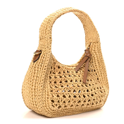 Miu Miu Fabric Crochet Wander Hobo Beige Khaki 3 of 8