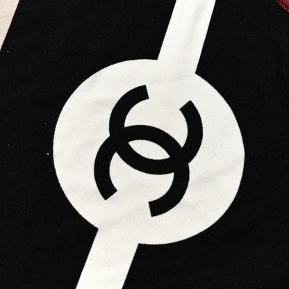 Chanel Silk CC Coco Chanel Logo Scarf  White Black Multicolor 3 of 3