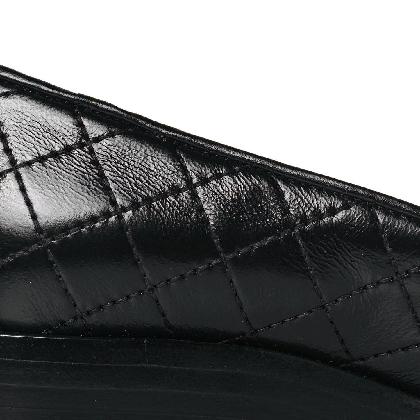 Calfskin Stitched CC Loafers 36.5 Black