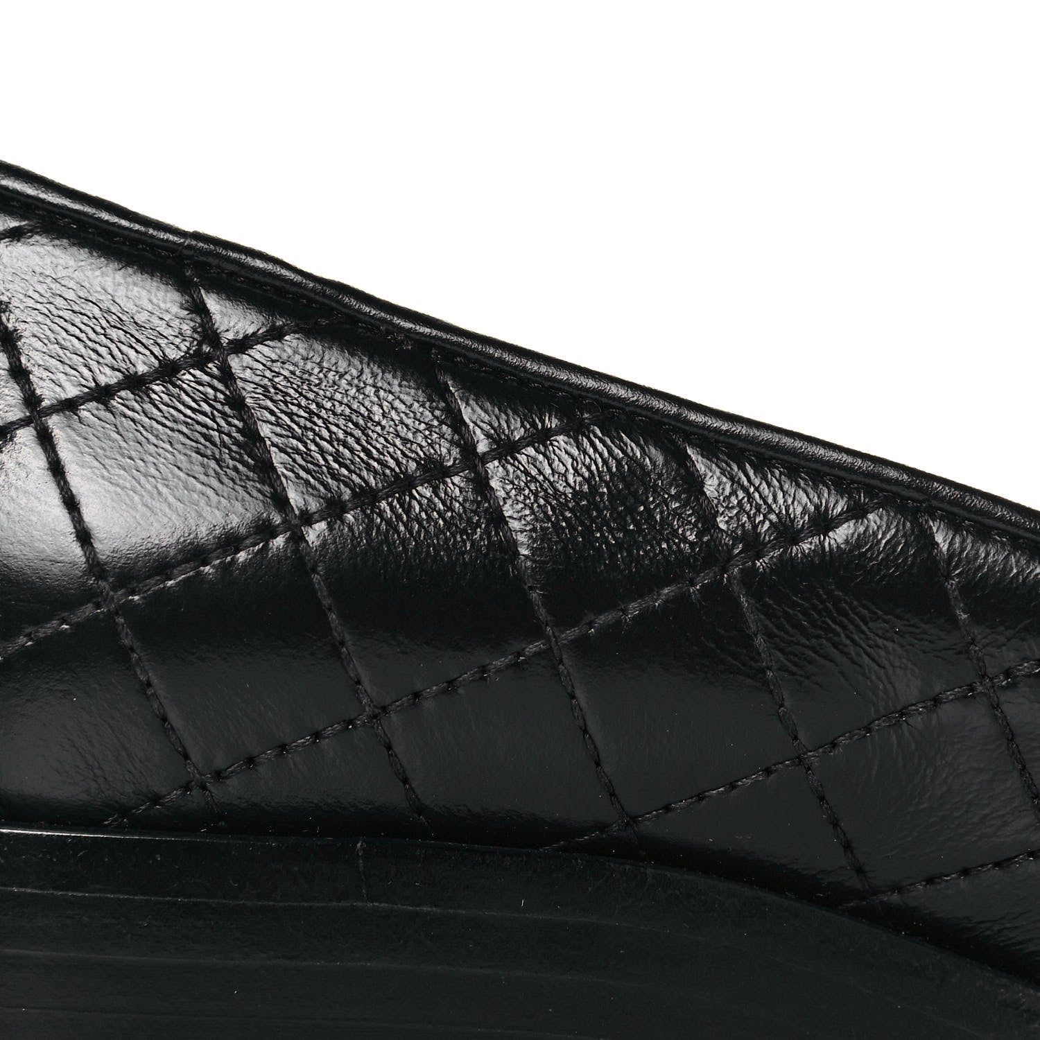 Chanel Calfskin Stitched CC Loafers 36.5 Black 9 of 10