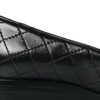 Chanel Calfskin Stitched CC Loafers 36.5 Black 9 of 10