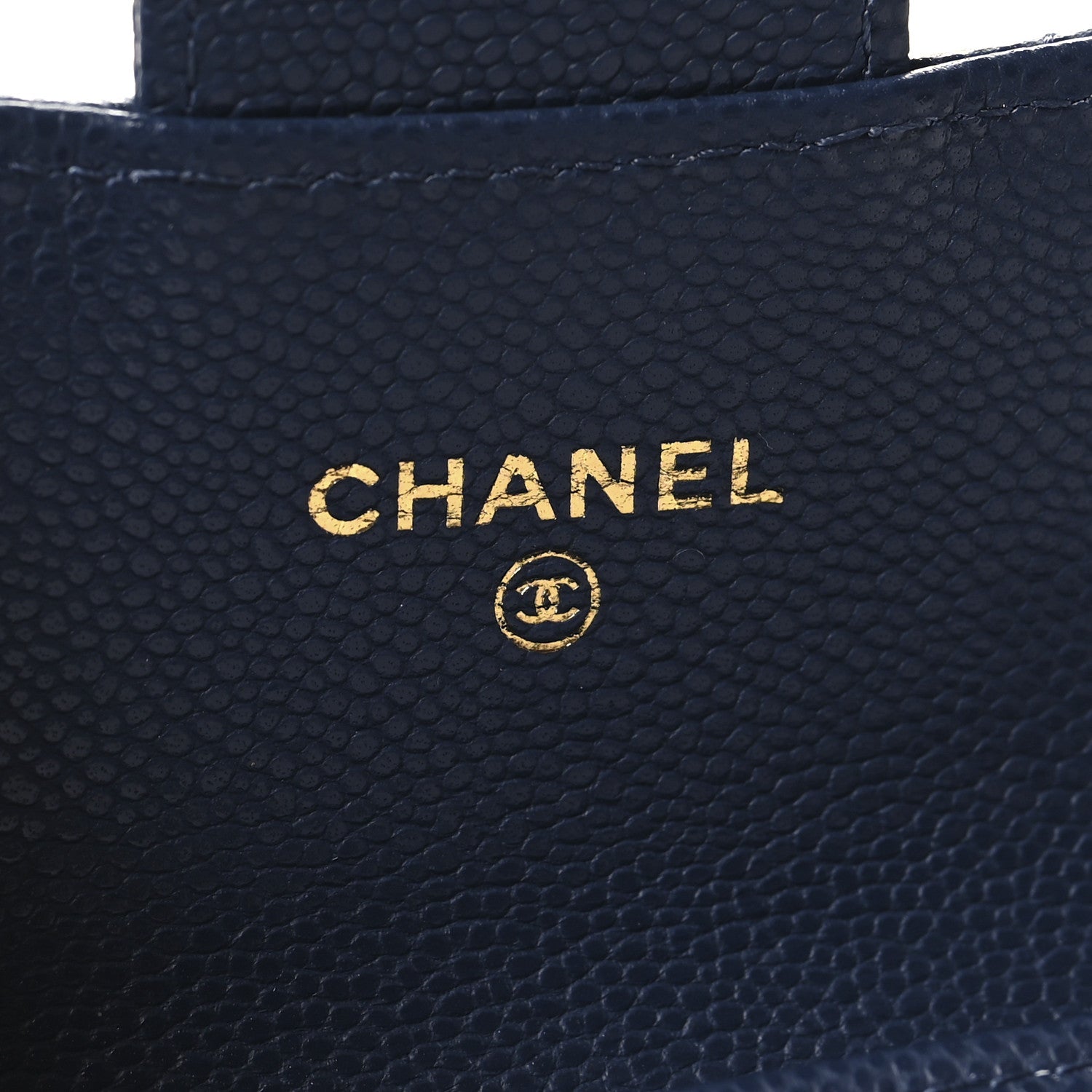 Chanel Caviar Quilted Flap Card Holder Wallet Navy Blue 6 of 9