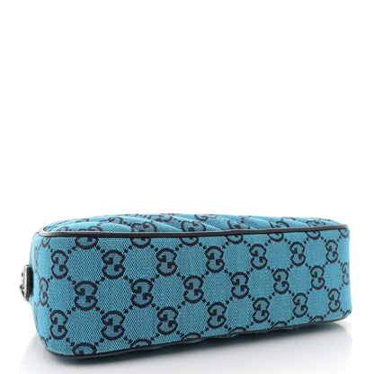 Gucci Monogram Multicolor Matelasse Diagonal Small GG Marmont Chain Shoulder Bag Light Blue 4 of 11