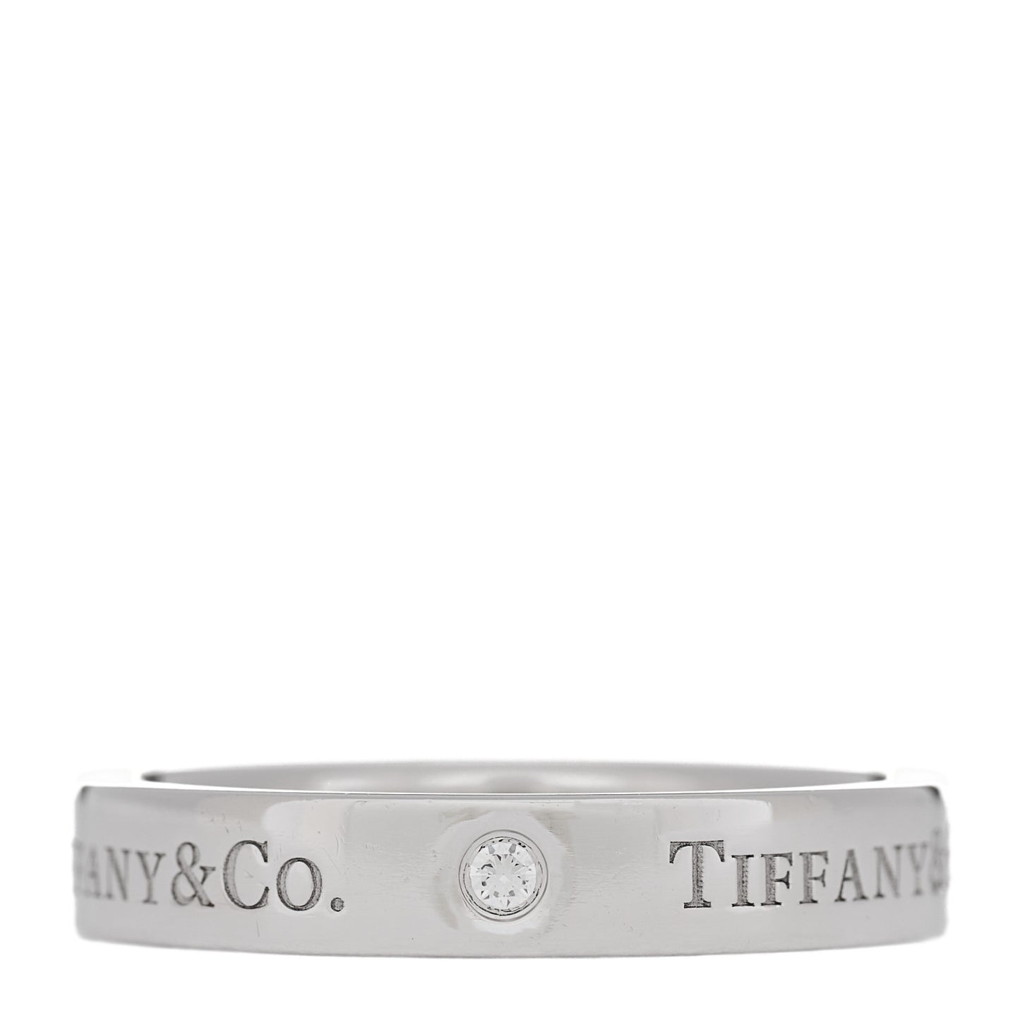 Platinum Diamond Logo Band Ring 60 9.25