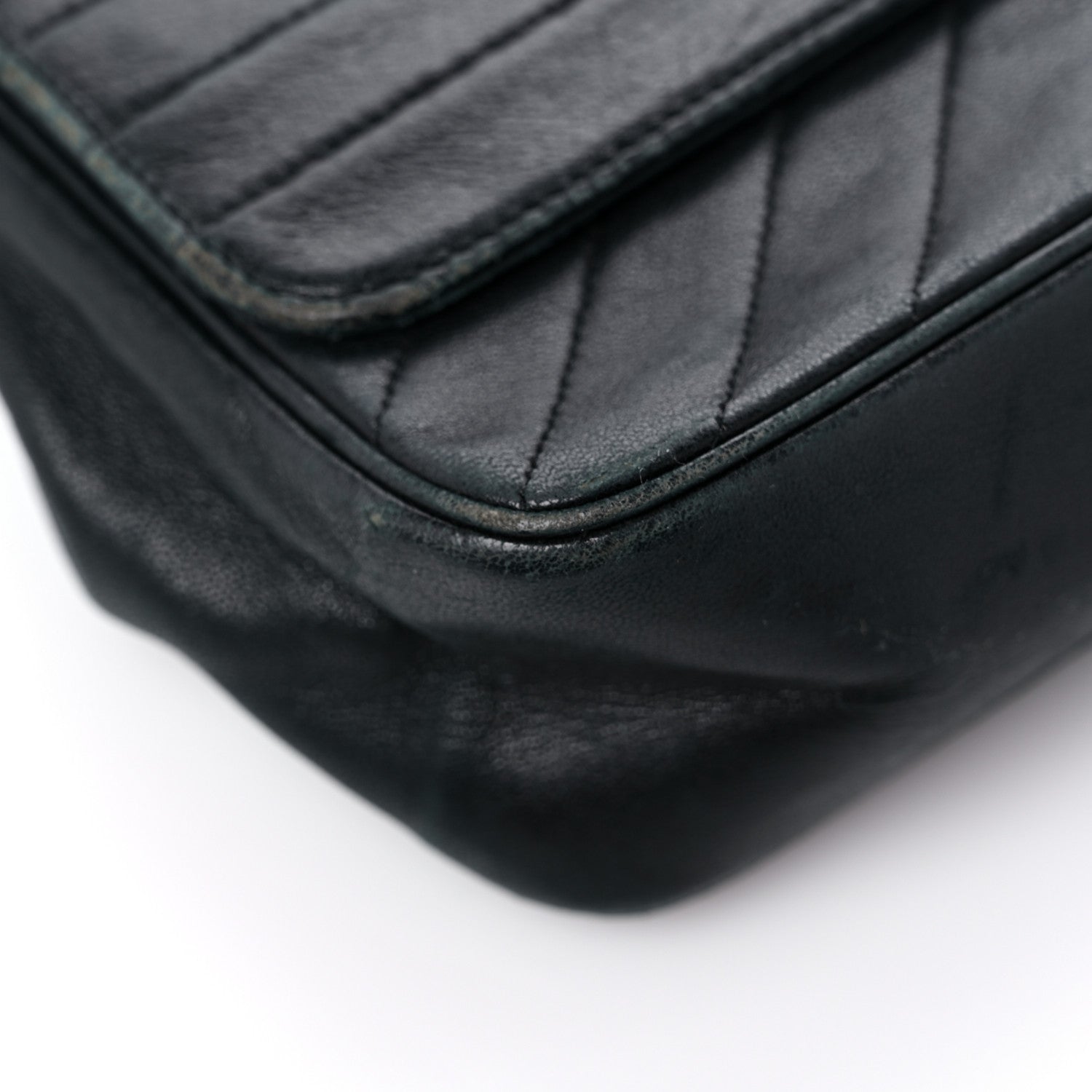 Chanel Lambskin Diagonal Quilted Small Single Flap Black 7 of 16
