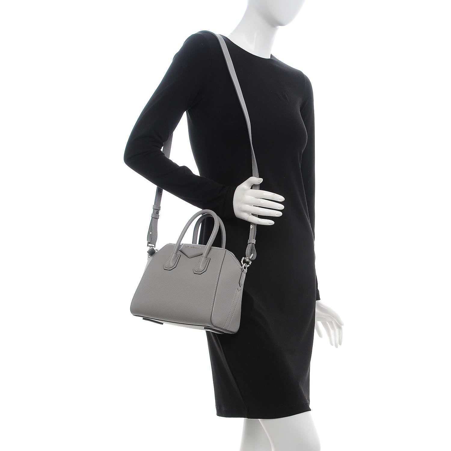 Givenchy Sugar Goatskin Mini Antigona Pearl Grey 2 of 7