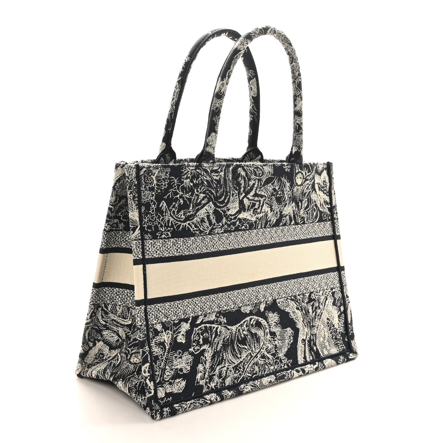 Christian Dior Canvas Embroidered Medium Toile De Jouy Reverse Book Tote Blue 3 of 10
