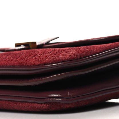 Saint Laurent Suede All-Over Monogram Small Le Monogramme Satchel Rouge 11 of 11