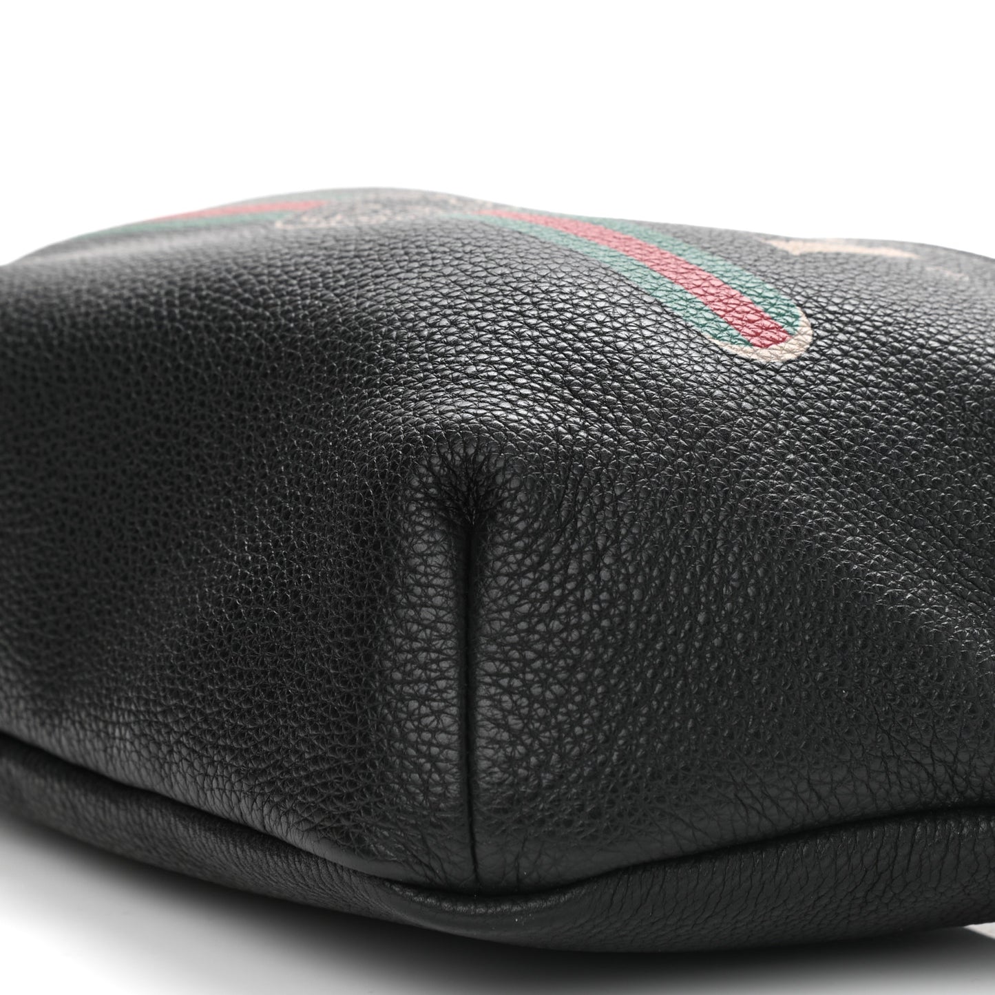 Grained Calfskin Logo Belt Bag Black