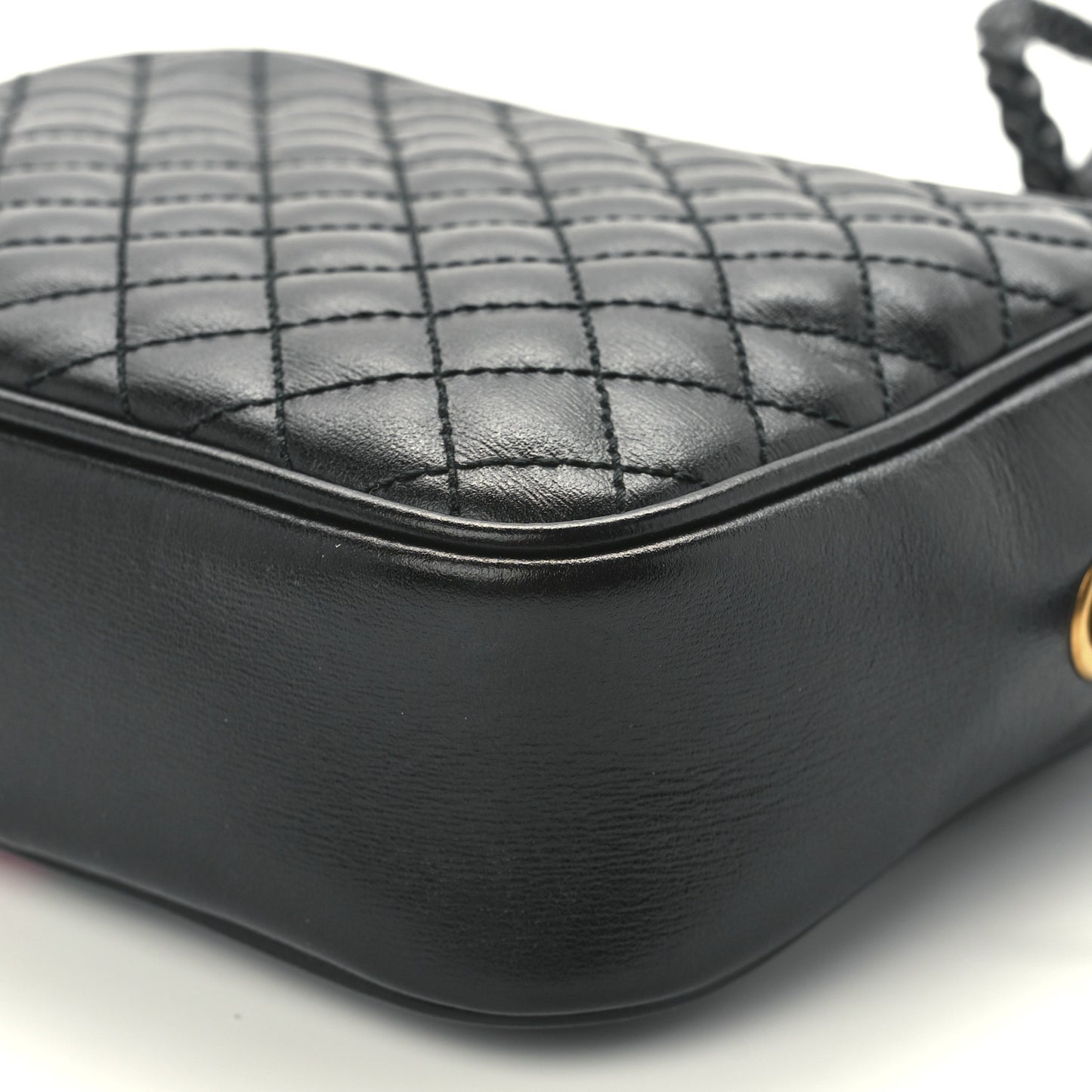 Calfskin Trapuntata Web Mini GG Shoulder Bag Black