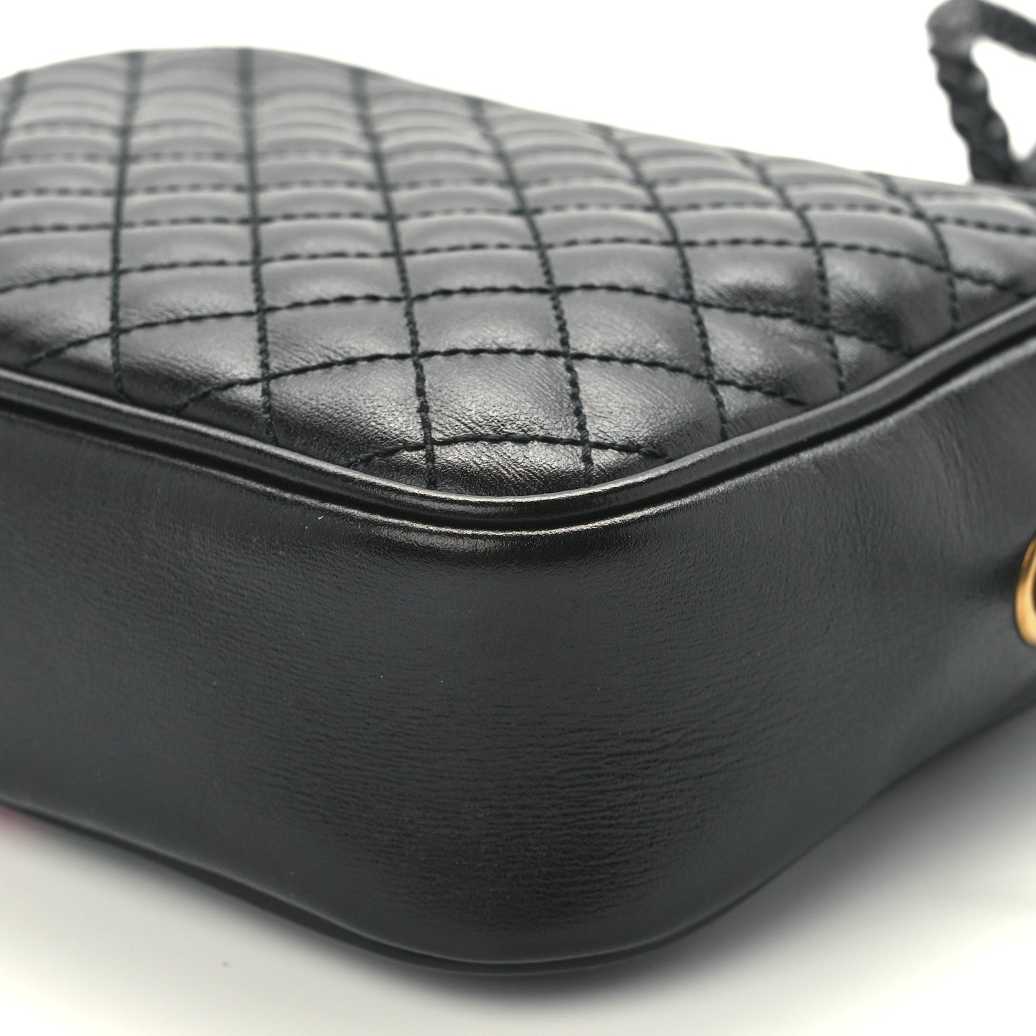 Gucci Calfskin Trapuntata Web Mini GG Shoulder Bag Black 9 of 10